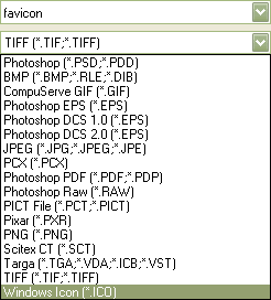 Тип файла для сохранения иконки